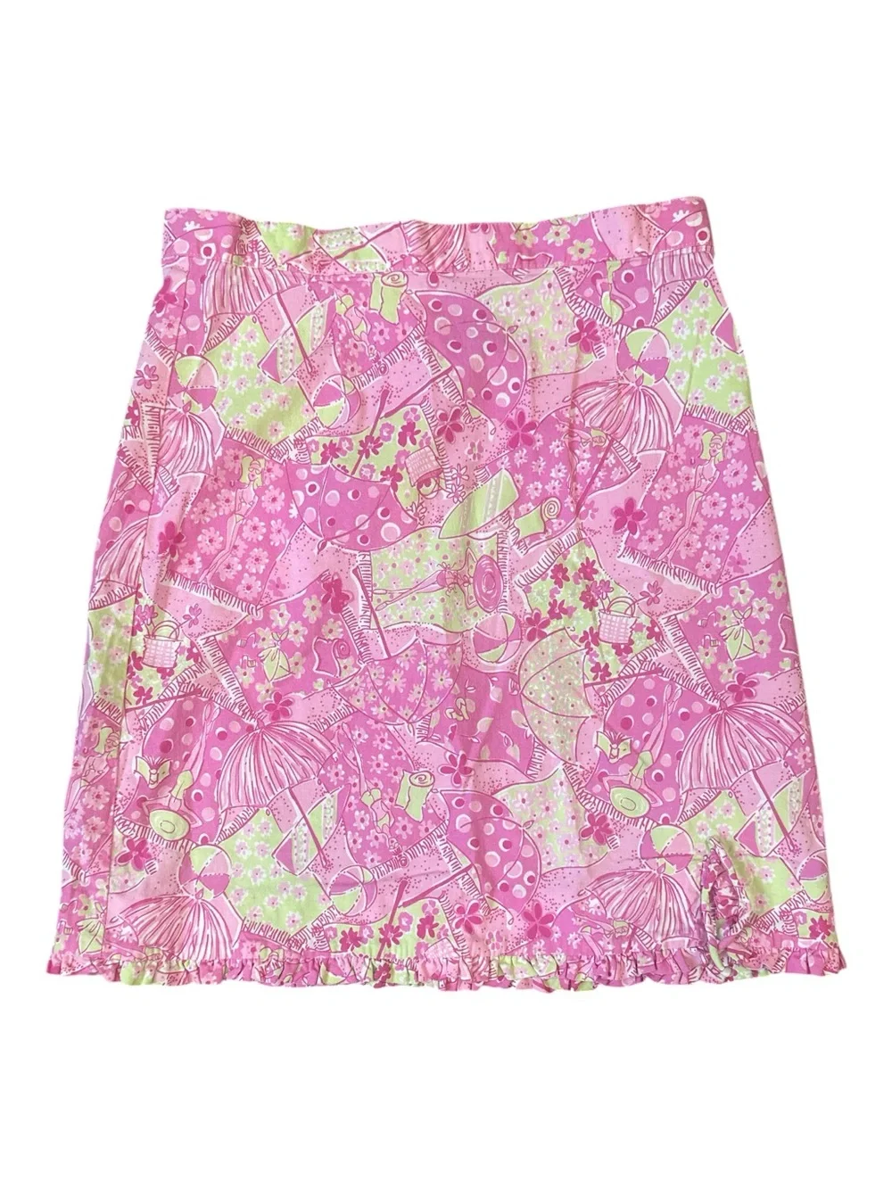Lilly Pulitzer Pink & Lime green Summertime Umbrella Blanket Printed Mini Skirt